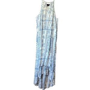 Mile Gabrielle Womens Multicolor Bandana Pattern Sleeveless Hi Low Maxi Dress 1X